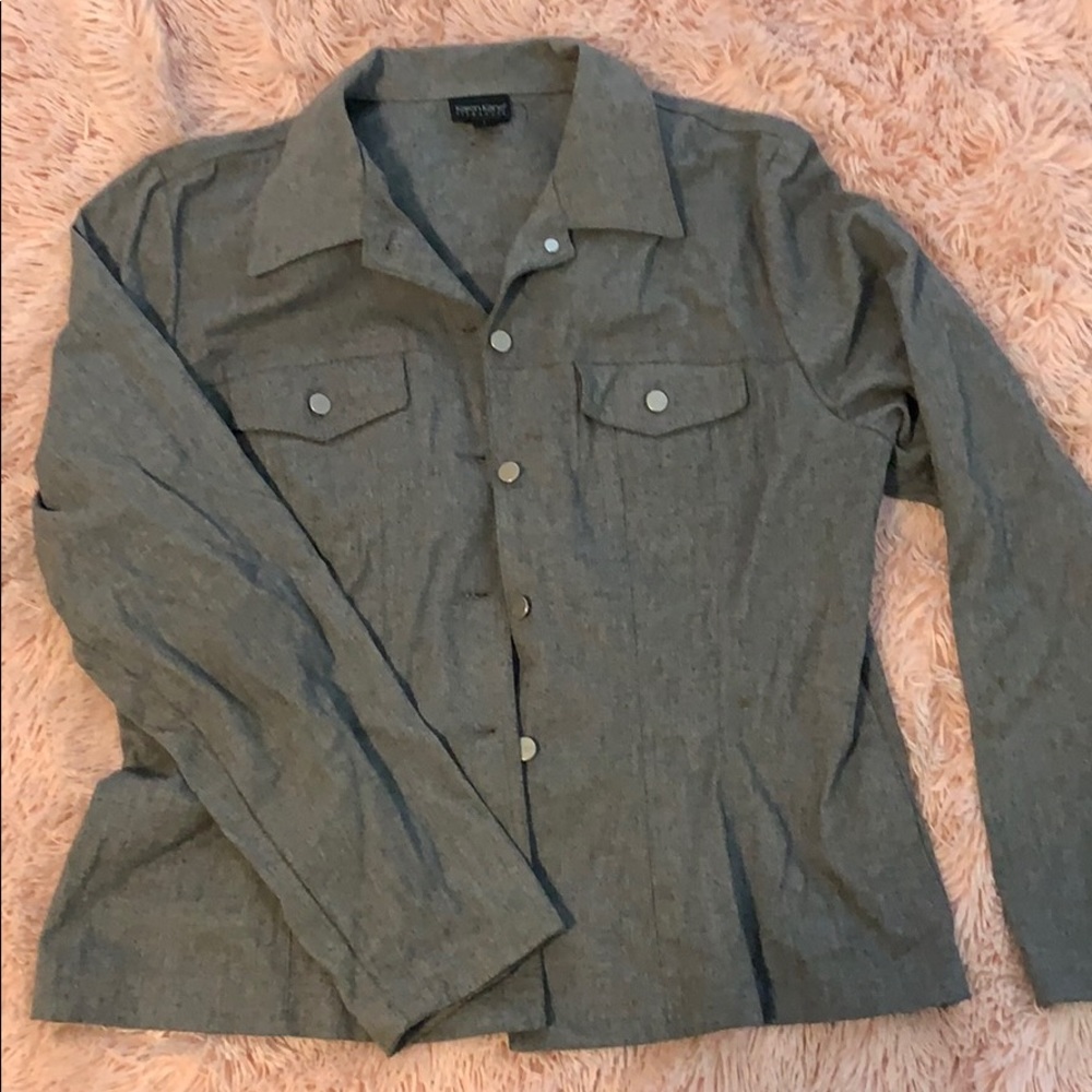 Gray button up vintage blazer or jacket
